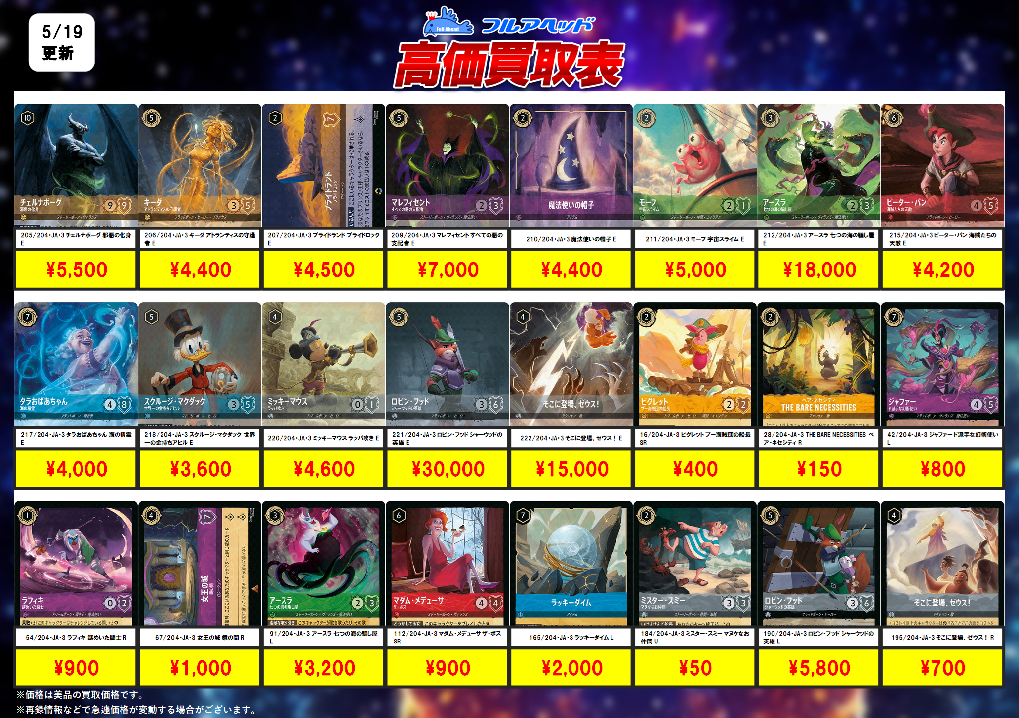 ディズニー・ロルカナ 113/204・JA・1 マレフィセント 怪物