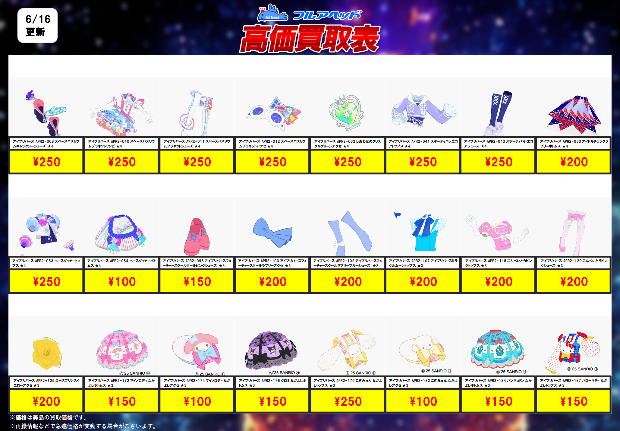 アイプリバース】買取表、販売価格の調整を行いました！