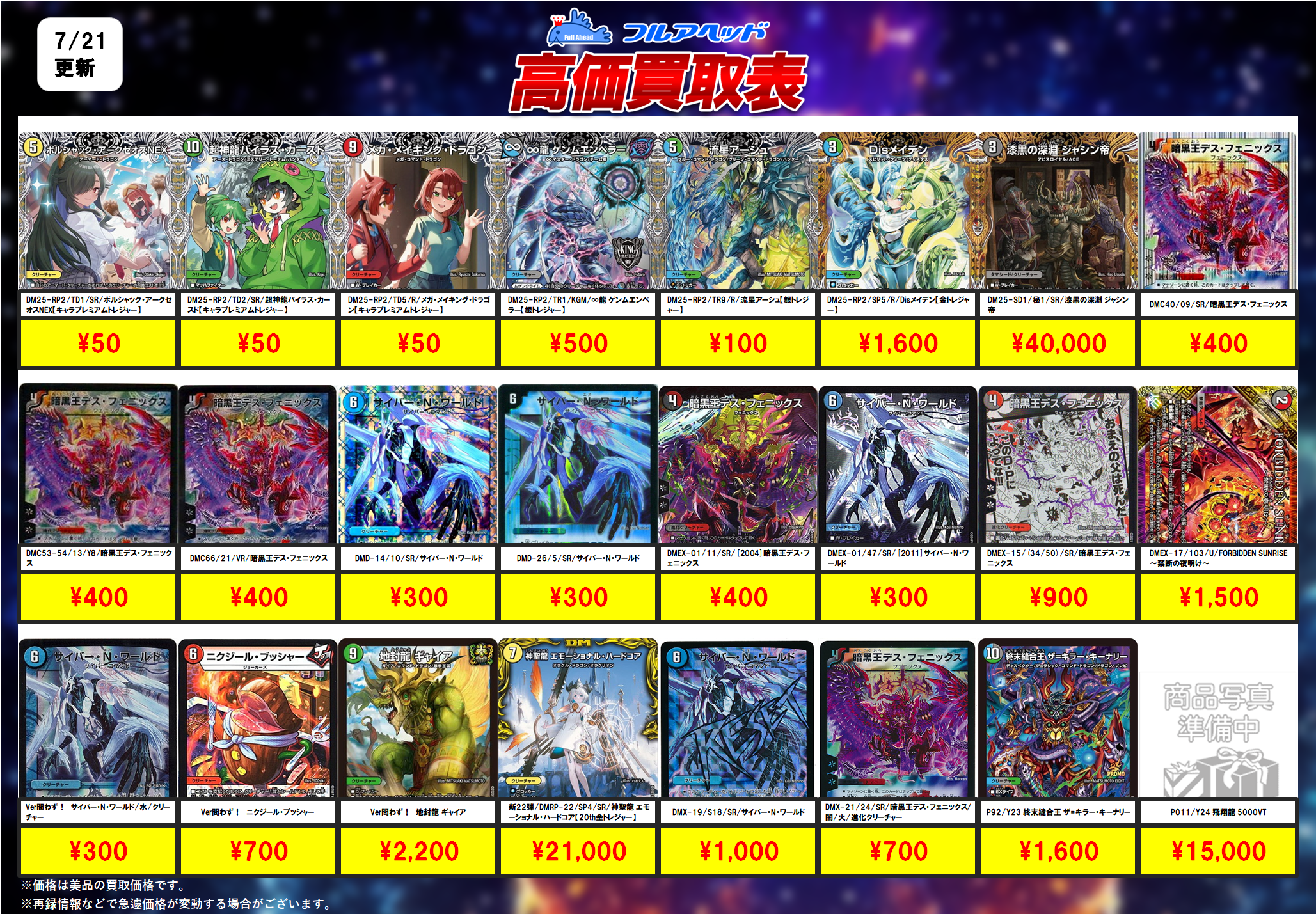 デュエルマスターズ – 【フルアヘッド】高価買取表