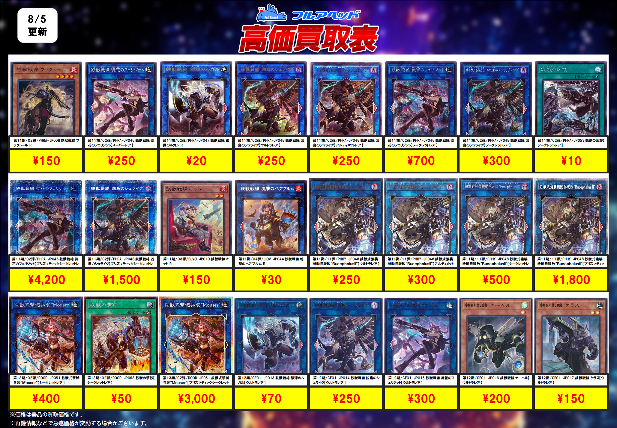 遊戯王OCG – 【フルアヘッド】高価買取表